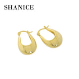 Minimalist Geometric U-Shaped Texture S925 Silver Hoop Earrings