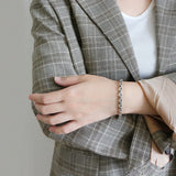 SHANICE S925 Silver Retro Old Cross Chain Bracelet Hip Hop Party Rock