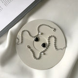 SHANICE 925 Silver Romantic Heart Pearl Charm Bracelet Wedding Jewelry