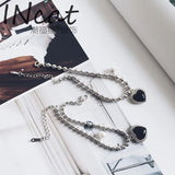 SHANICE 925 Silver Romantic Heart Pearl Charm Bracelet Wedding Jewelry