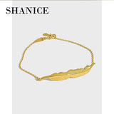 SHANICE 925 Sterling Silver Leaf Women's Bracelet Bangle Christmas Gift