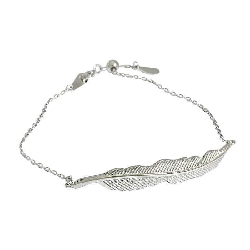 SHANICE 925 Sterling Silver Leaf Women's Bracelet Bangle Christmas Gift
