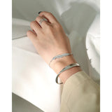 SHANICE 925 Sterling Silver Leaf Women's Bracelet Bangle Christmas Gift