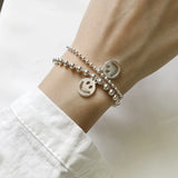 SHANICE 925 Silver Smile Face Beads Chain Bracelet for Women