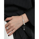 SHANICE 925 Sterling Silver Bracelet Baroque Pearl Chain for Women
