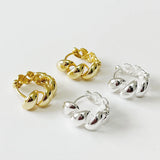 SHANICE S925 Sterling Silver Large Twist Circle Hoop Earrings Geometric Round