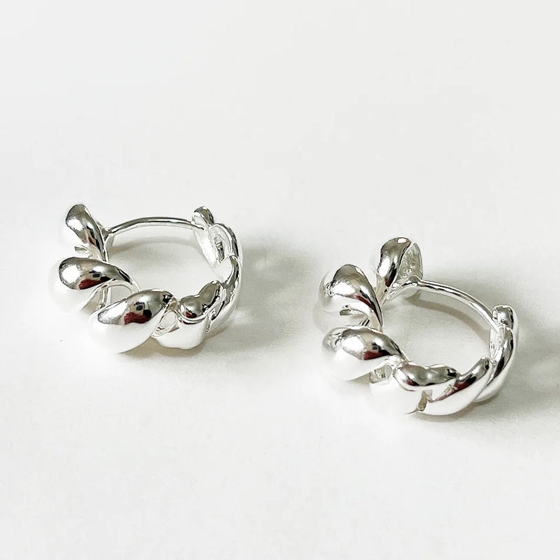 SHANICE S925 Sterling Silver Large Twist Circle Hoop Earrings Geometric Round