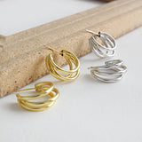 SHANICE S925 Silver Hoop Earrings Geometric Circle Women's Jewelry
