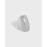 SHANICE S925 Sterling Silver Geometric Oval Ear Cuff Earrings
