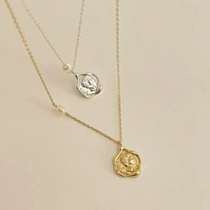 SHANICE Vintage Coin Portrait Pendant Necklace for Women