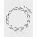 SHANICE Brushed Hollow Drop Shape S925 Silver Bracelet