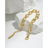 SHANICE Brushed Hollow Drop Shape S925 Silver Bracelet