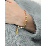 SHANICE Brushed Hollow Drop Shape S925 Silver Bracelet