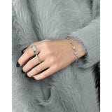 SHANICE Brushed Hollow Drop Shape S925 Silver Bracelet