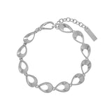 SHANICE Brushed Hollow Drop Shape S925 Silver Bracelet