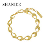 SHANICE Brushed Hollow Drop Shape S925 Silver Bracelet