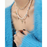 SHANICE Light Small Zircon Sweet Shell Collarbone S925 Silver Necklace