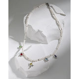SHANICE Light Small Zircon Sweet Shell Collarbone S925 Silver Necklace