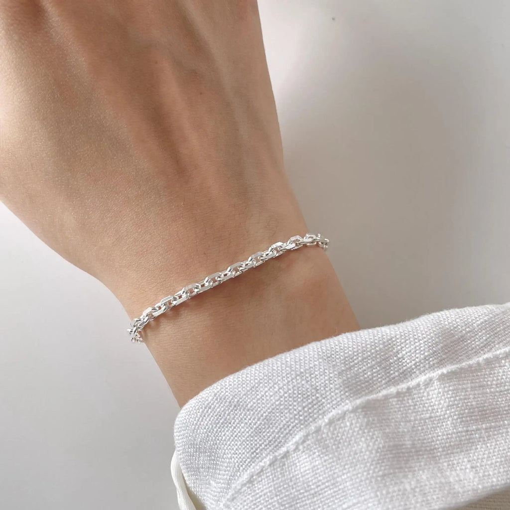 SHANICE Punk S925 Silver Car Flower Bracelet Vintage Hasp Party Jewelry Gift