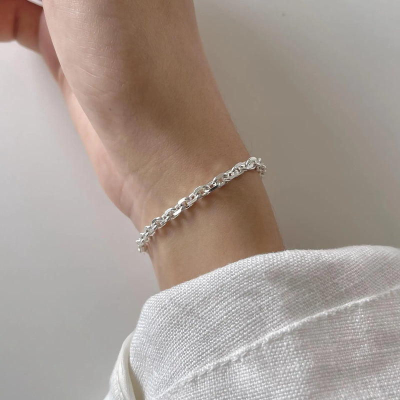 SHANICE Punk S925 Silver Car Flower Bracelet Vintage Hasp Party Jewelry Gift