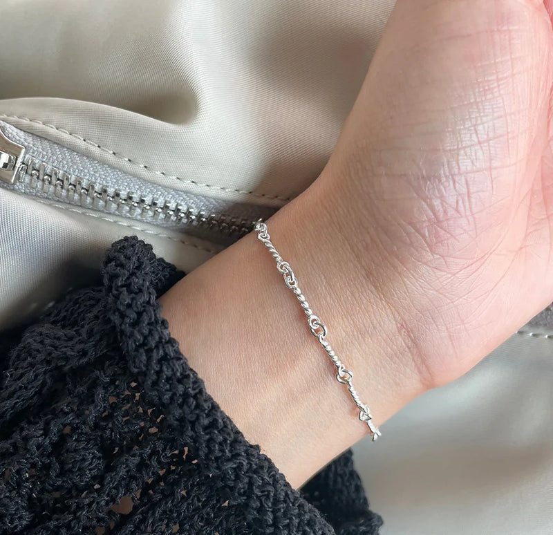 SHANICE Punk S925 Twisted Wire Bracelet & Bangle For Women