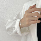 SHANICE Pure Silver S925 Pig Nose Bracelet, One Word Buckle