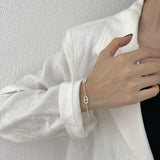 SHANICE Pure Silver S925 Pig Nose Bracelet, One Word Buckle