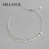 SHANICE 925 Sterling Silver Anklet Round Pieces Pendant Beach Anklet