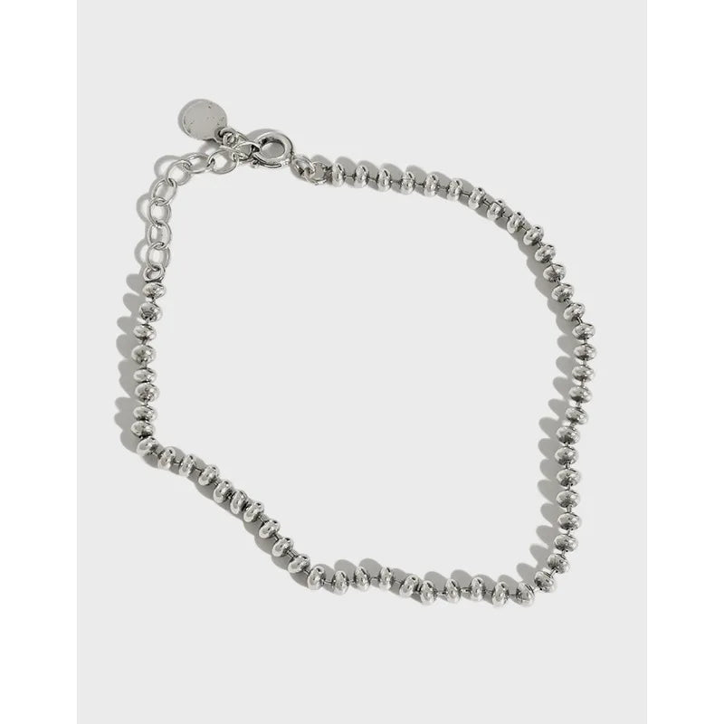 SHANICE 925 Silver Beads Initial Chain Bracelets