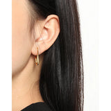 SHANICE 925 Sterling Silver Geometric U-shaped Lines Stud Earrings