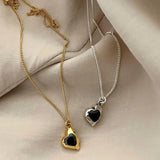 SHANICE Black Heart Necklace Love Clavicle Chain Short Pendanklace