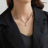 S925 Sterling Silver Pearl Drop Necklace