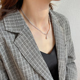 S925 Sterling Silver Pearl Drop Necklace