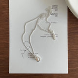 SHANICE S925 Sterling Silver Pearl Bean Necklace