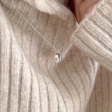 Real S925 Sterling Silver Heart Shell Necklace Love Chocker