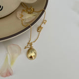 Real S925 Sterling Silver Heart Shell Necklace Love Chocker