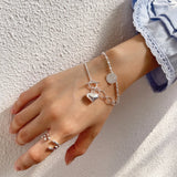 Real S925 sterling silver Punk Car flower chain Bracelet