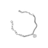 S925 Sterling Silver Retro Round Tag Twist Chain Pendant