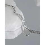 S925 Sterling Silver Retro Round Tag Twist Chain Pendant