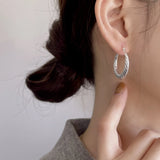 SHANICE Ripple Twist Circle Geometric Round Hoop Earrings Retro Party Jewelry