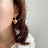 SHANICE S 925 Sterling Silver Geometric Oval Hoop Earrings