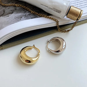 SHANICE S 925 Sterling Silver Geometric Oval Hoop Earrings