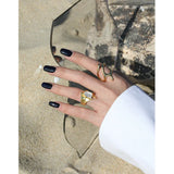SHANICE S925 Silver Open Ring Wide Cubic Zircon Crystal for Women