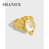 SHANICE S925 Silver Open Ring Wide Cubic Zircon Crystal for Women