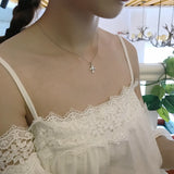SHANICE S925 Silver Airplane Sweater Chain Pendant Necklace