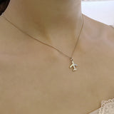 SHANICE S925 Silver Airplane Sweater Chain Pendant Necklace