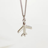 SHANICE S925 Silver Airplane Sweater Chain Pendant Necklace