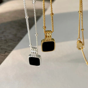 SHANICE S925 Sterling Silver Agate Stone Pendant Necklace for Women