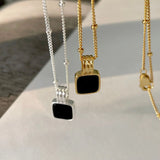 SHANICE S925 Sterling Silver Agate Stone Pendant Necklace for Women