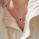 SHANICE S925 Sterling Silver Agate Stone Pendant Necklace for Women